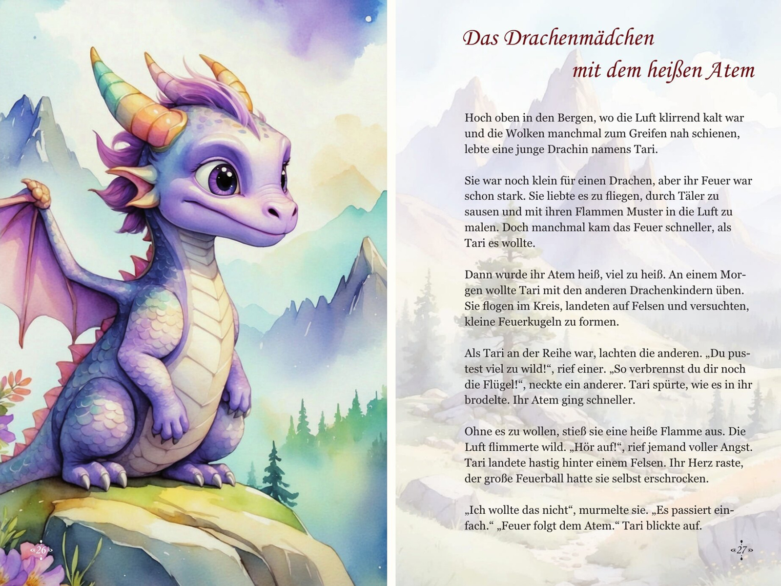 Leseprobe einer Achtsamkeitsgeschichte über Wut mit einem Drachenmädchen