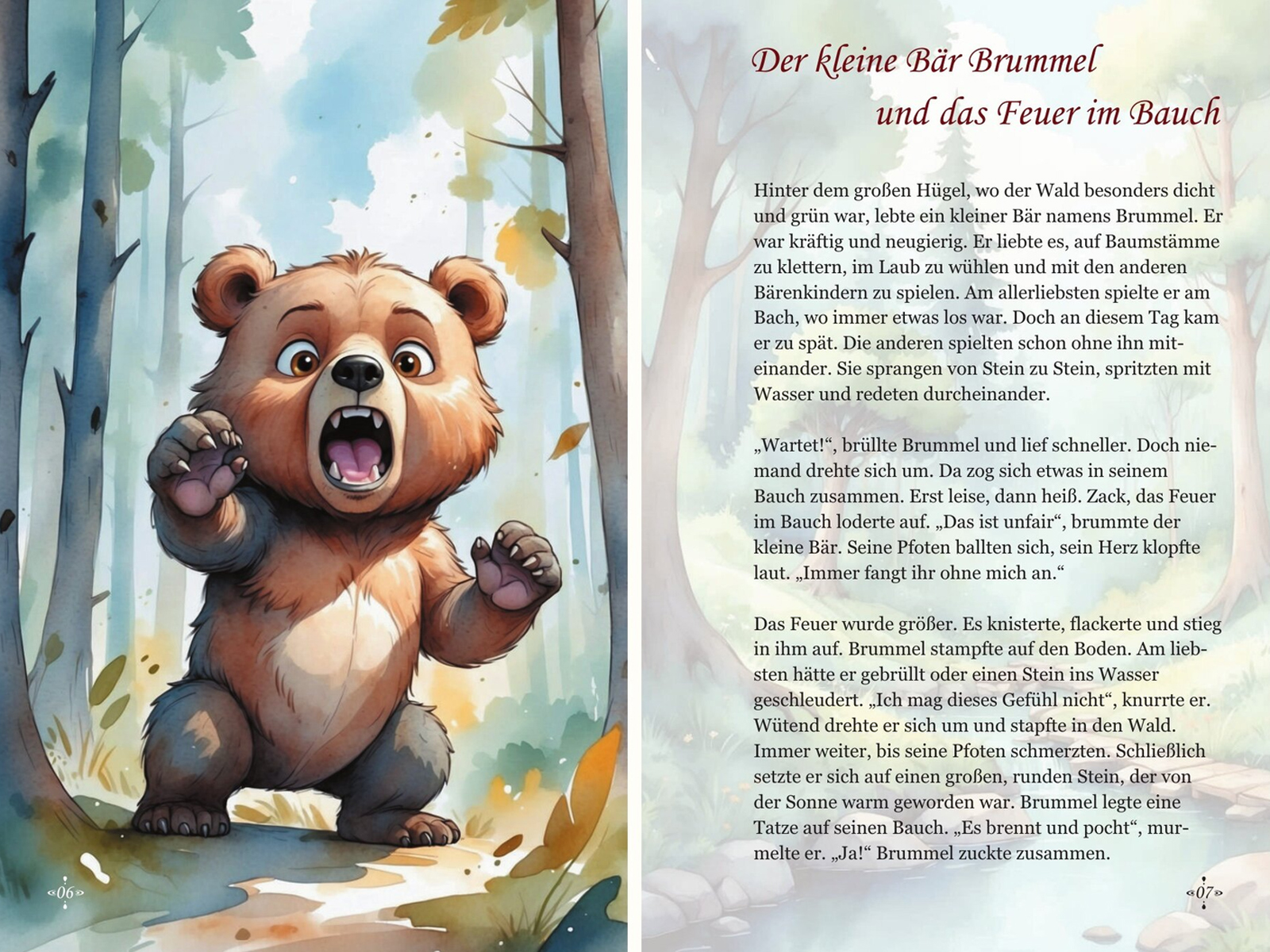 Leseprobe aus dem Gefühle-Buch für Kinder mit Brummel und seinem Feuer im Bauch