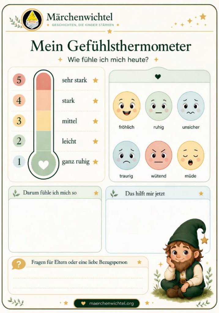 Gefühlsthermometer für Kinder zum kostenlosen Ausdrucken