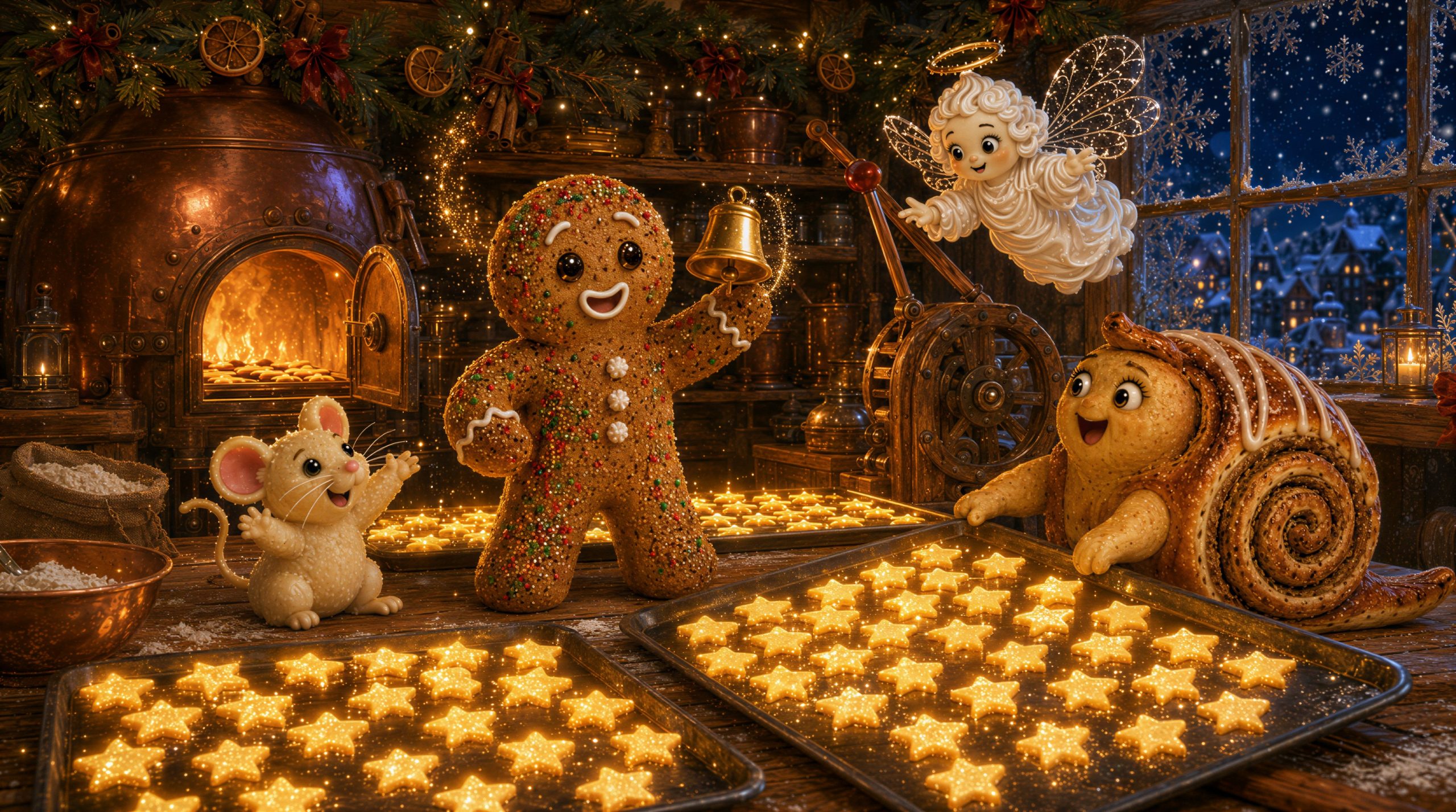 Kalle Krümel läutet das goldene Glöckchen und bringt die Weihnachtssterne zum Leuchten