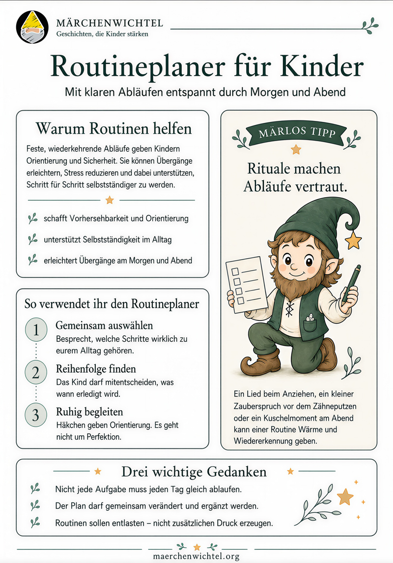 Anleitung für den kostenlosen Routineplaner für Kinder