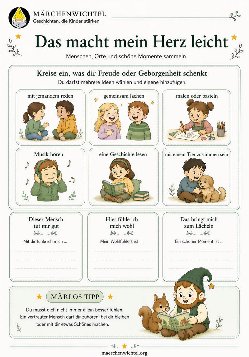 Kostenlose Wohlfühl-Liste für Kinder zum Entdecken eigener Kraftquellen