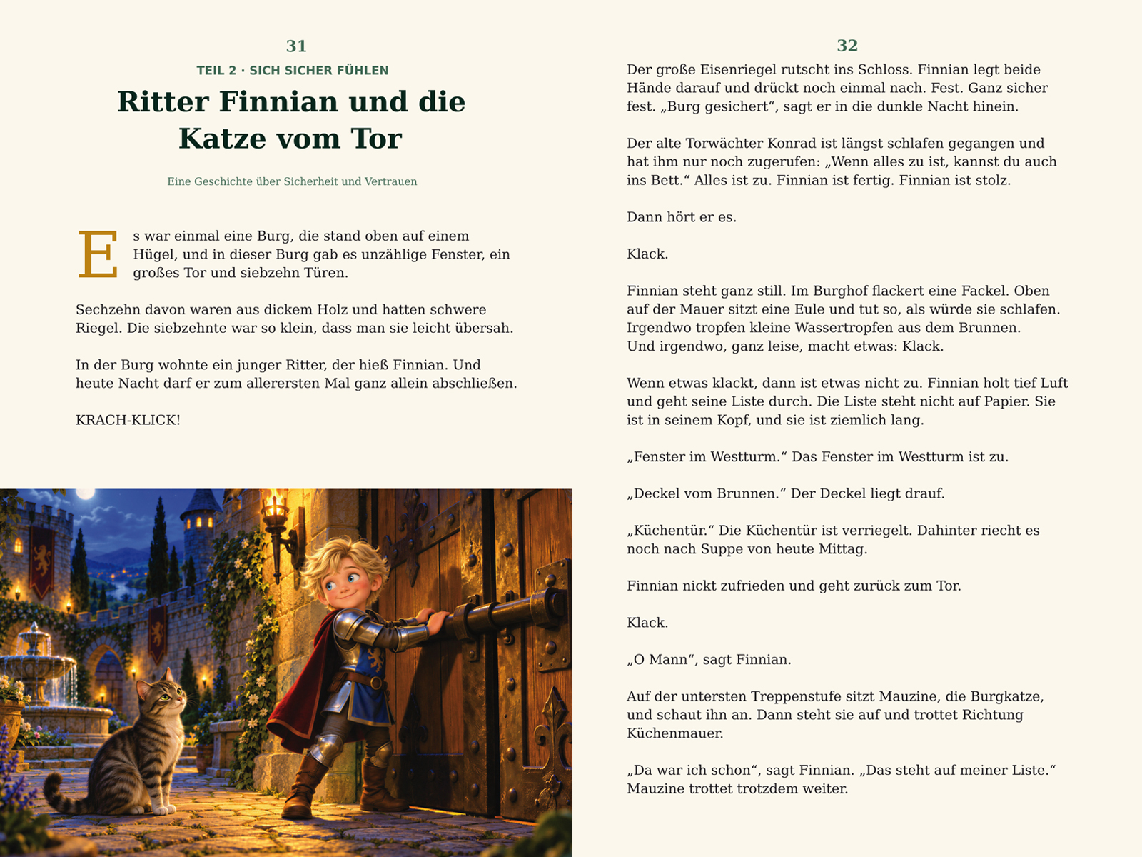 Leseprobe einer Einschlafgeschichte zum Vorlesen mit Ritter Finnian