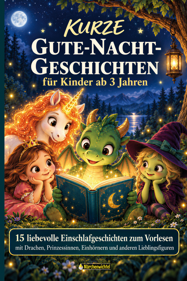 Buchcover Kurze Gute-Nacht-Geschichten für Kinder ab 3 Jahren mit 15 Einschlafgeschichten